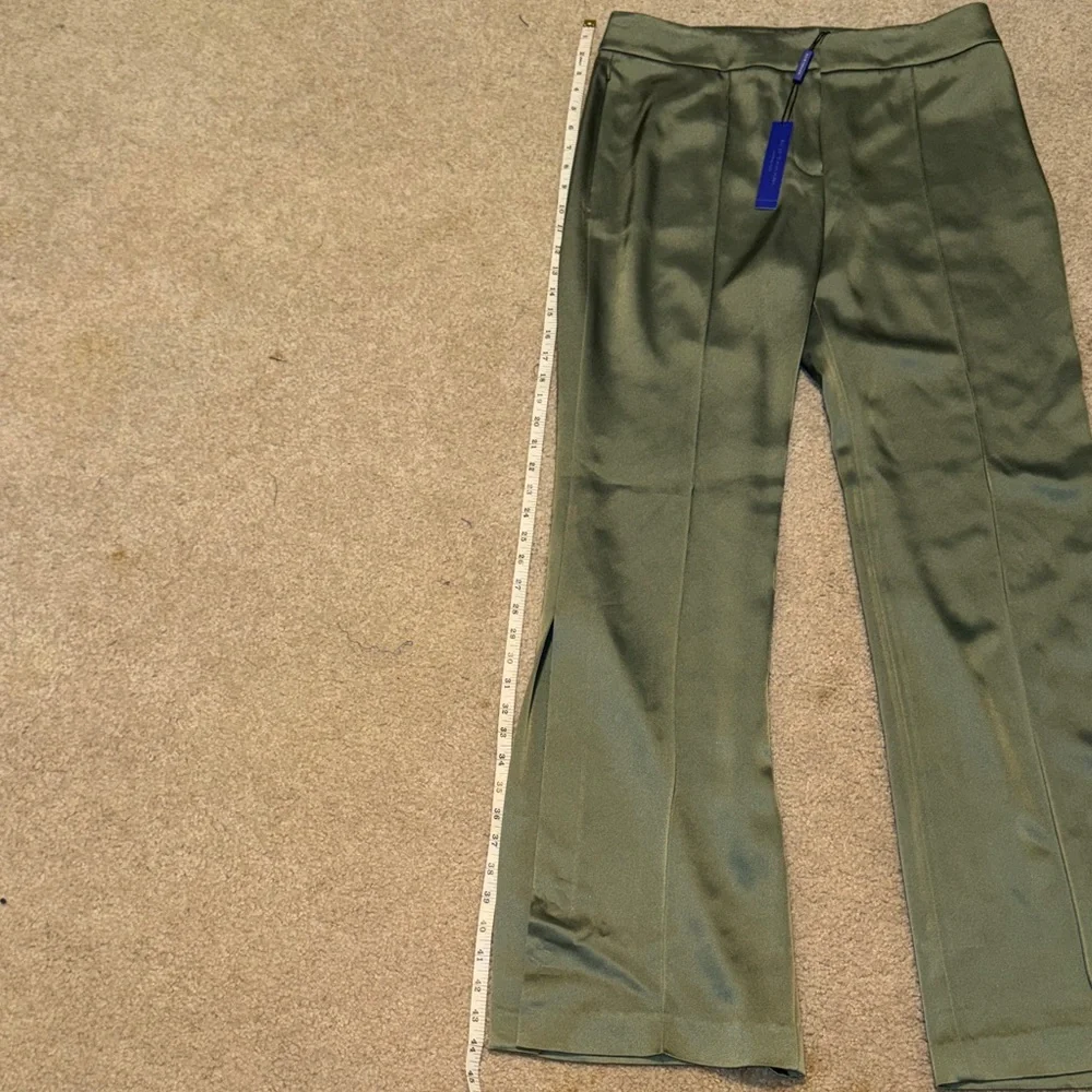 Elie Tahari Green Satin Pants - Picture 2 of 9